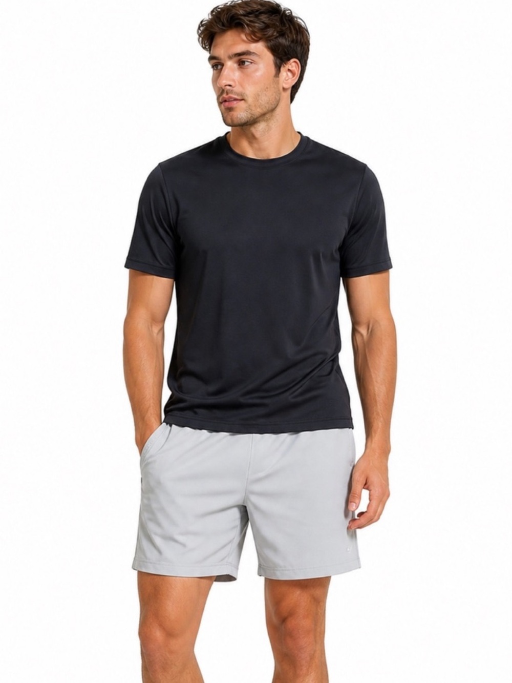 FLX Men’s Light Gray Performance Athletic Shorts Size M